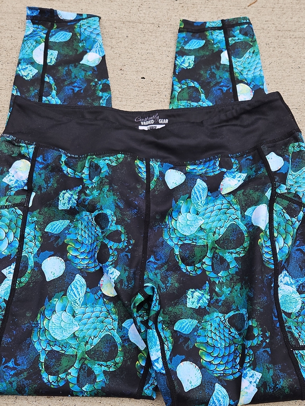 Constantly Varied Gear Blue and Green Skull-Print Leggings